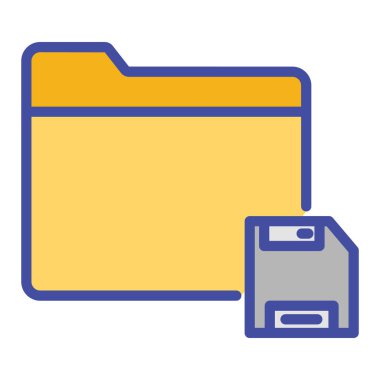 Disket dizini izole edilmiş Vektör simgesi kolayca değiştirilebilir ya da düzenlenebilir