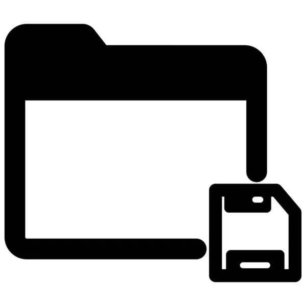 Ikon Vektor Terisolasi Folder Disket Yang Dapat Dengan Mudah Memodifikasi - Stok Vektor