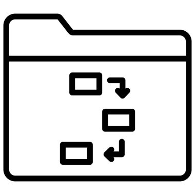 Akış şeması dizini izole edilmiş Vektör simgesi kolayca düzenlenebilir ya da düzenlenebilir