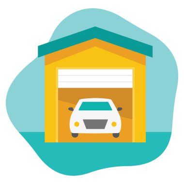 Kolayca değiştirebilen ya da düzenleyebilen Garaj İzole Vektör simgesi