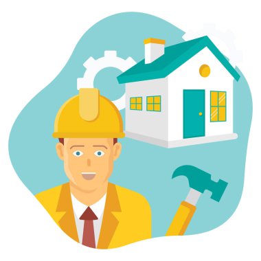 Kolayca değiştirebilen ya da düzenleyebilen izole edilmiş vektör simgesi ev onarımı