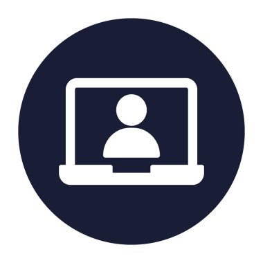 dizüstü bilgisayar kullanıcısı tarafından izole edilmiş vektör simgesi kolayca değiştirilebilir veya düzenlenebilir