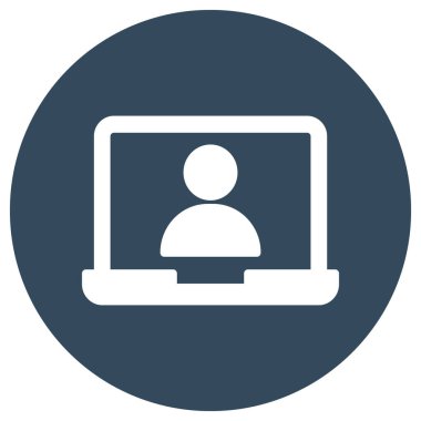 dizüstü bilgisayar kullanıcısı tarafından izole edilmiş vektör simgesi kolayca değiştirilebilir veya düzenlenebilir