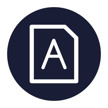 Yazı tipi dosyası izole edilmiş Vektör simgesi kolayca düzenlenebilir ya da değiştirilebilir