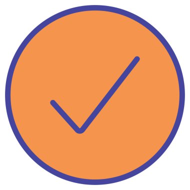 Kolayca değiştirilebilen veya düzenlenebilen tik izole edilmiş vektör simgesi