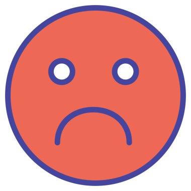 Kolayca değiştirebilen ya da düzenleyebilen üzgün yüz izole edilmiş Vektör simgesi