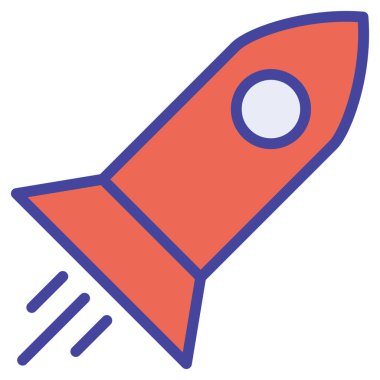  Kolayca düzenleyebilen ve düzenleyebilen Roket İzole Vektör simgesi