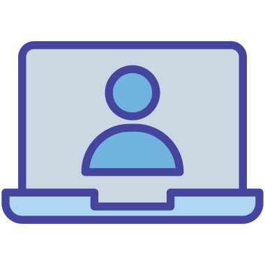 dizüstü bilgisayar kullanıcısı tarafından izole edilmiş vektör simgesi kolayca değiştirilebilir veya düzenlenebilir