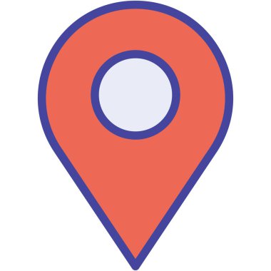 Kolayca değiştirebilen veya düzenleyebilen konum iğnesi izole edilmiş Vektör simgesi