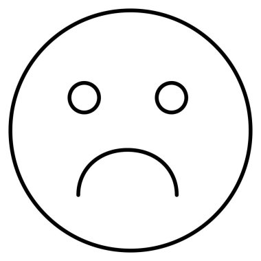 Kolayca değiştirebilen ya da düzenleyebilen üzgün yüz izole edilmiş Vektör simgesi