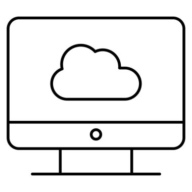 Monitör izole vektör simgesi hangi kolayca düzenlemek veya değiştirmek