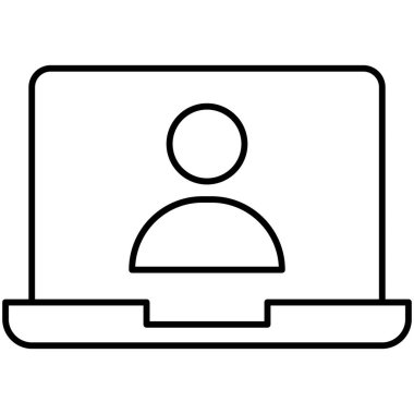 dizüstü bilgisayar kullanıcısı tarafından izole edilmiş vektör simgesi kolayca değiştirilebilir veya düzenlenebilir