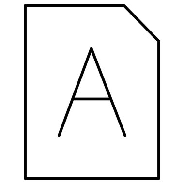 Yazı tipi dosyası izole edilmiş Vektör simgesi kolayca düzenlenebilir ya da değiştirilebilir