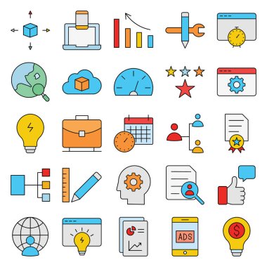 İş ve Pazarlama İzole Vektör simgesi Kolayca düzenleyebilen veya düzenleyebilen