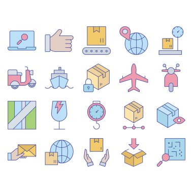 Ticari işler için uygun olan Sevkiyat ve Lojistik Vektör simgesi