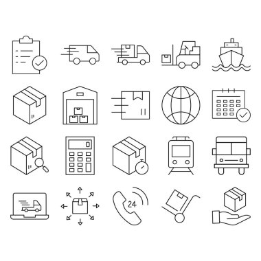 Ticari işler için uygun olan Sevkiyat ve Lojistik Vektör simgesi