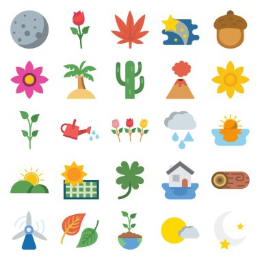 Ticari işler için uygun olan ve kolayca düzenlenebilen doğa bitkileri vektör simgesi