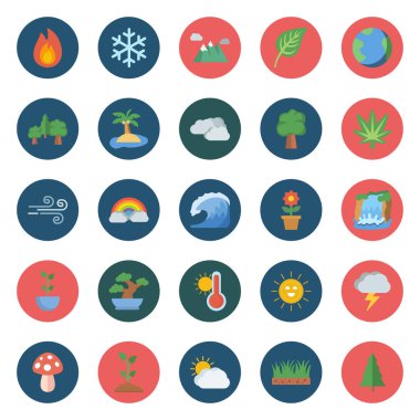 Ticari işler için uygun olan ve kolayca düzenlenebilen doğa bitkileri vektör simgesi