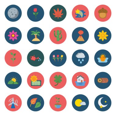 Ticari işler için uygun olan ve kolayca düzenlenebilen doğa bitkileri vektör simgesi