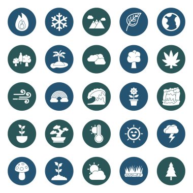 Ticari işler için uygun olan ve kolayca düzenlenebilen doğa bitkileri vektör simgesi