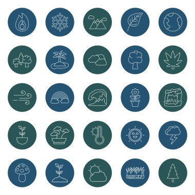 Ticari işler için uygun olan ve kolayca düzenlenebilen doğa bitkileri vektör simgesi