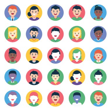 Ticari işler için uygun olan ve kolayca düzenlenebilen Genel Avatar Vektör simgesi