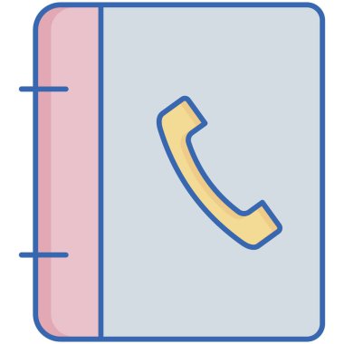 Telefon rehberi izole edilmiş vektör simgesi kolayca değiştirilebilir veya düzenlenebilir