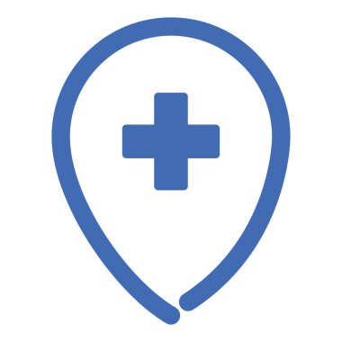 Hastane konumu izole edilmiş Vektör simgesi kolaylıkla değiştirilebilir veya düzenlenebilir