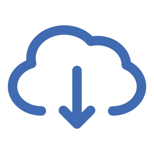 Cloud Download Isolated Vector Ikona Która Może Łatwo Modyfikować Lub — Wektor stockowy