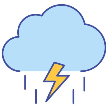 gök gürültüsü hava durumu izole Vektör simgesi kolayca düzenleyebilir veya değiştirebilir