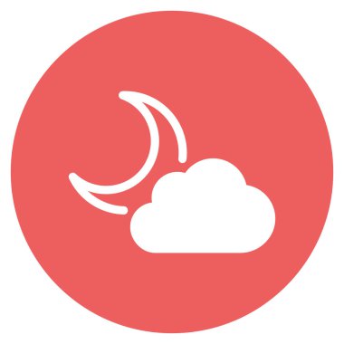 Bulut Ay 'ı izole edilmiş Vektör simgesi kolayca düzenleyebilir ya da değiştirebilir