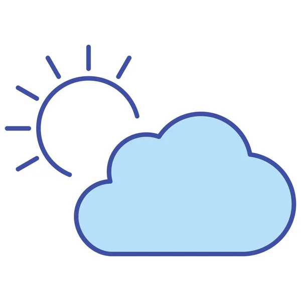 Cloud Sun Isolated Vector Icon Which Can Easily Modify Edit — Stock Vector