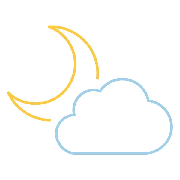 Cloud Moon Isolated Vector Icon Which Can Easily Modify Edit — Stock Vector