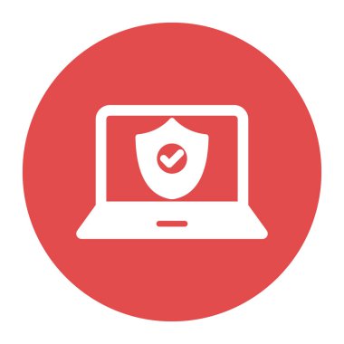 Kalkanda dizüstü bilgisayar simgesi. vektör illüstrasyonu