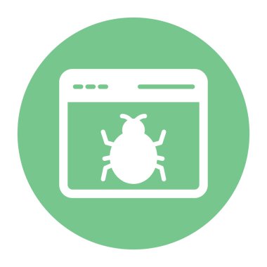 Virüs web simgesi. Kullanım için basit hata vektör simgeleri çizimi