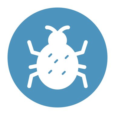 Web ve mobil uygulama tasarımı, böcek logosu konseptiniz için beyaz arkaplanda izole edilmiş hata simgesi vektörü