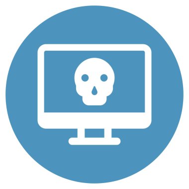 İnsan kafa vektör simgesi. biçim düz sembol, mavi renk, yuvarlak açılar, beyaz arkaplan.