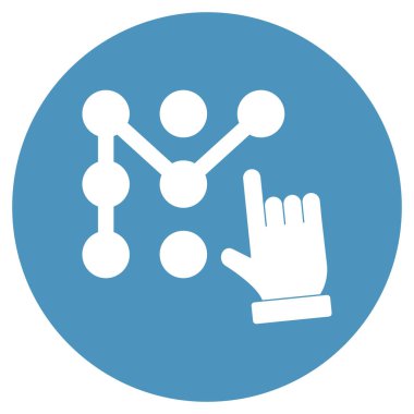 financial report vector icon. style is bicolor flat symbol, blue and white colors, rounded angles, gray