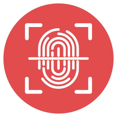 parmak izi vektör simgesi. Düz çizim. 10 saniye.