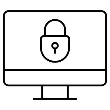 Bilgisayar güvenliği izole edilmiş vektör simgesi kolayca düzenlenebilir ya da değiştirilebilir