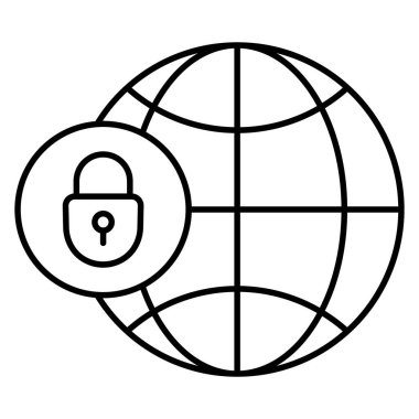 İnternet güvenliği izole edilmiş vektör simgesi kolayca değiştirilebilir ya da düzenlenebilir