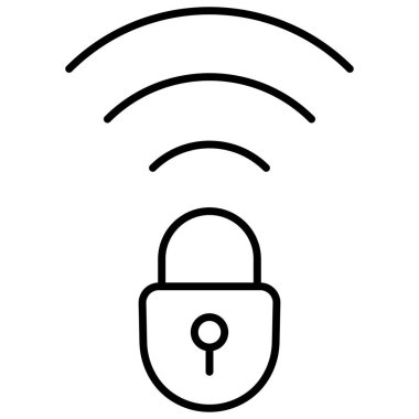 kablosuz güvenlik izole edilmiş vektör simgesi kolayca değiştirilebilir ya da düzenlenebilir