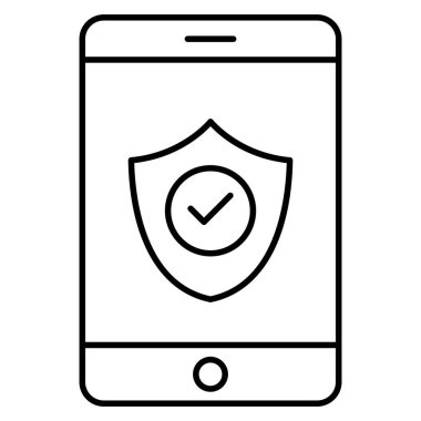 Mobil koruma Kolayca değiştirebilen veya düzenleyebilen izole edilmiş Vektör simgesi