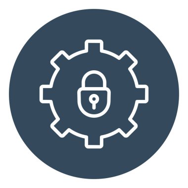 Cogwheel güvenlik izole edilmiş Vektör simgesi kolayca düzenleyebilir ya da değiştirebilir