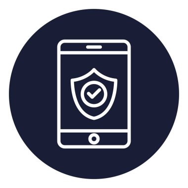 Mobil koruma Kolayca değiştirebilen veya düzenleyebilen izole edilmiş Vektör simgesi