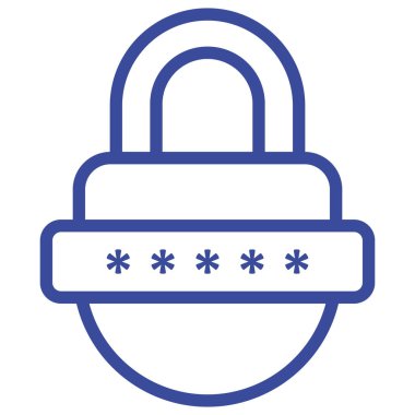 Kolayca değiştirilebilen veya düzenlenebilen izole edilmiş parola vektör simgesini kilitle