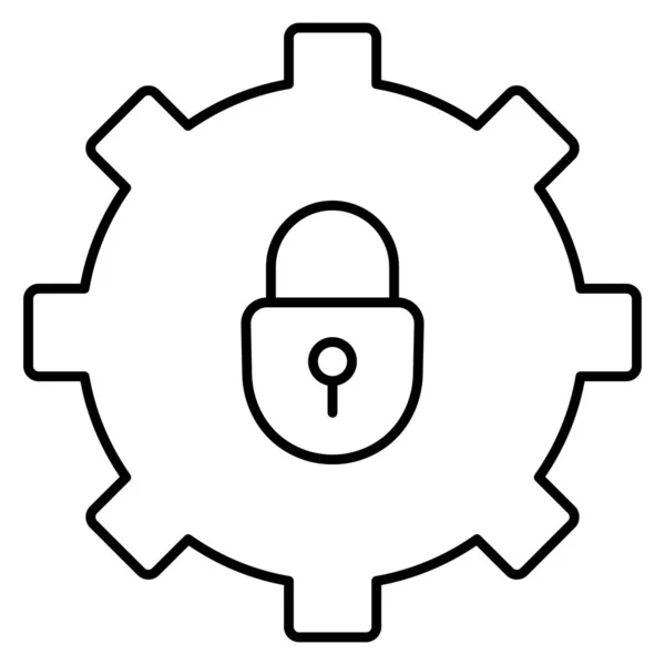 Cogwheel Security Isolated Vector Icon Which Can Easily Modify Edit — Stock Vector