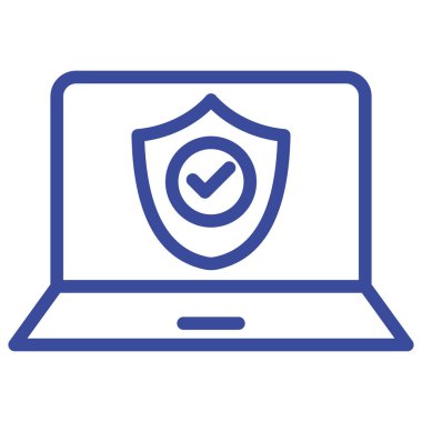 Dizüstü bilgisayar koruması izole edilmiş vektör simgesi kolayca değiştirilebilir ya da düzenlenebilir