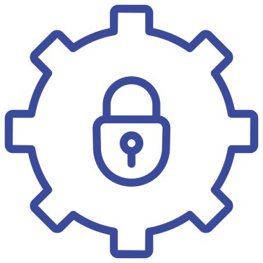 Cogwheel güvenlik izole edilmiş Vektör simgesi kolayca düzenleyebilir ya da değiştirebilir