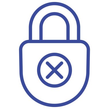 Güvenli olmayan kilit izole edilmiş vektör simgesi kolayca değiştirilebilir veya düzenlenebilir